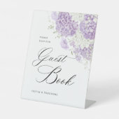 Lavender Lilac White Floral Guest Book Wedding Sockelschild (Vorderseite)