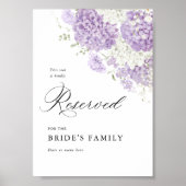 Lavender Lilac White Floral Reserved Seat Sign 5x7 Poster (Vorne)