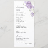 Lavender Lilac White Floral Wedding Ceremony Programm (Rückseite)