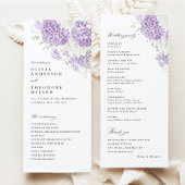 Lavender Lilac White Floral Wedding Ceremony Programm