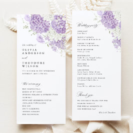 Lavender Lilac White Floral Wedding Ceremony Programm