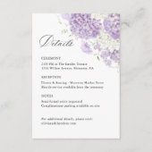 Lavender Lilac White Floral Wedding Details, Info Begleitkarte (Vorderseite)
