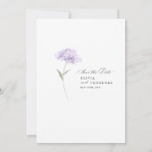 Lavender Lilac White Floral Wedding Save The Date (Rückseite)