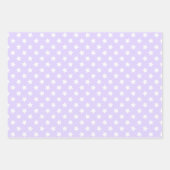 Lavender Lilac White Stars Polka Dots Geschenkpapier Set (Vorderseite 3)