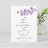 Lavender Lily Bridal Tea Party Einladung (Stehend Vorderseite)