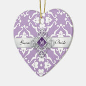 Lavender Lily Damask Wedento Keramik Ornament (Links)