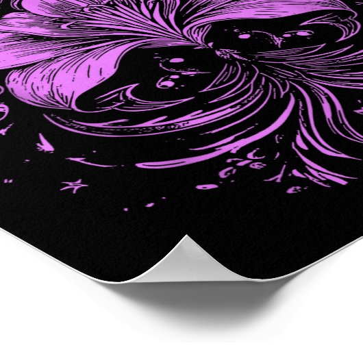 Lavender Lily Purple Wildflower Gothic Dark Design Poster (Ecke)