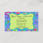 Lavender Lime Green Modern Paisley Pattern Visitenkarte (Rückseite)