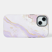 Lavender Liquid Marble iPhone 15 Hülle (Rückseite (Horizontal))