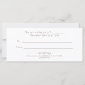 Lavender Lotus Blume Geschenkgutschein für natürli (Rückseite)