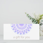 Lavender Lotus Blume Geschenkgutschein für natürli (Stehend Vorderseite)