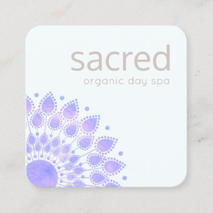 Lavender Lotus Blume Mandala Quadratische Visitenkarte