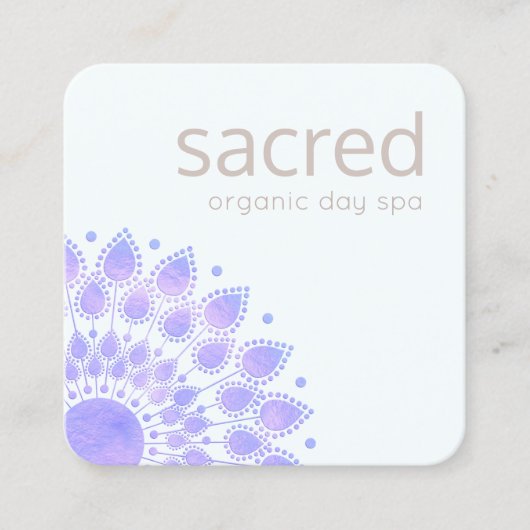 Lavender Lotus Blume Mandala Quadratische Visitenkarte (Vorderseite)