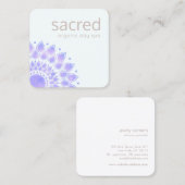 Lavender Lotus Blume Mandala Quadratische Visitenkarte (Vorne/Hinten)