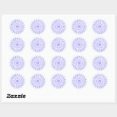 Lavender Lotus Floral Mandala Runder Aufkleber (Blatt)