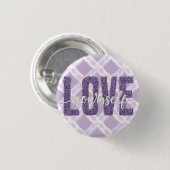 Lavender “Love Yourself” Floral Text Design Button (Vorne & Hinten)