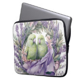 Lavender Lovebirds Laptop Sleeve (Vorderseite Links)