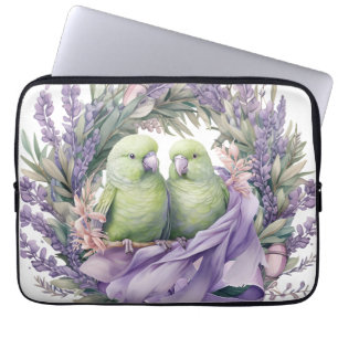 Lavender Lovebirds Laptop Sleeve