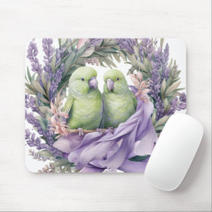 Lavender Lovebirds Mousepad