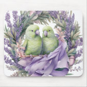 Lavender Lovebirds Mousepad (Vorne)
