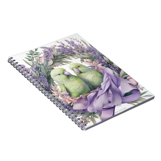 Lavender Lovebirds Notebook Notizblock (Rechte Seite)