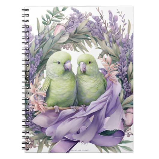 Lavender Lovebirds Notebook Notizblock (Vorderseite)