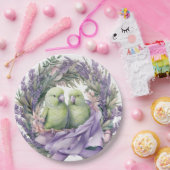 Lavender Lovebirds Pappteller (Party)