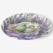 Lavender Lovebirds Pappteller (Schrägansicht)