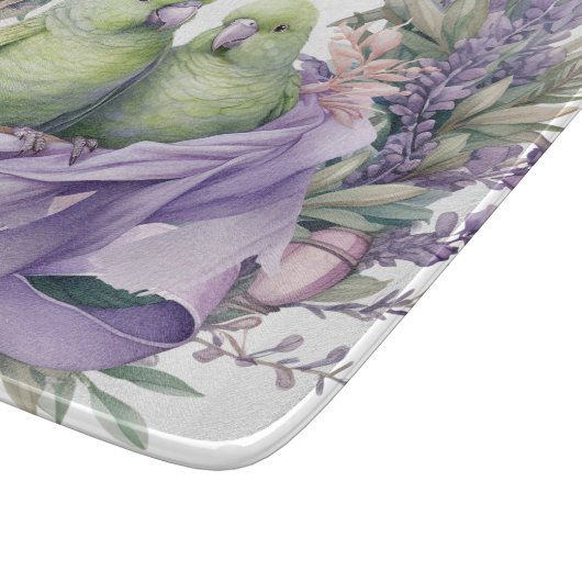 Lavender Lovebirds Schneidebrett (Ecke)