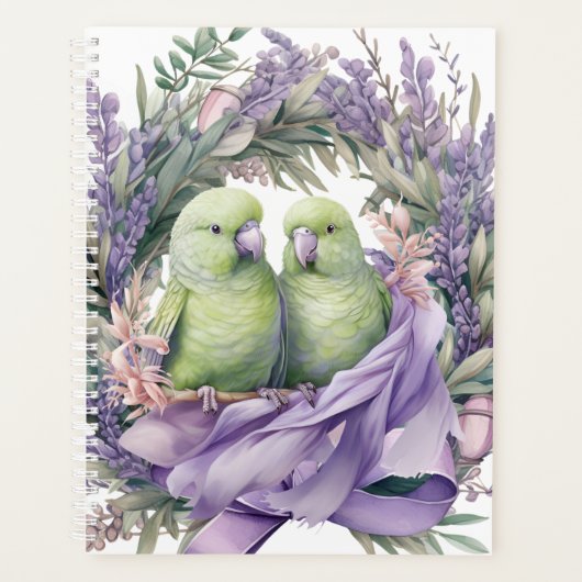 Lavender Lovebirds Wedding Planer (Vorderseite)