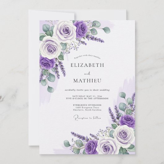 Lavender Luminous Spring Wedding Einladung (Vorderseite)