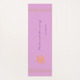 Lavender Lush Floralmalerei mit Ashtanga-Zitat Yogamatte