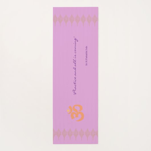 Lavender Lush Floralmalerei mit Ashtanga-Zitat Yogamatte (Rückseite)