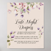 Lavender Magnolia Spate Night Diaper Zeichenposter Poster (Vorne)