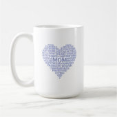 Lavender Mama Herz Word Cloud Tasse (Links)