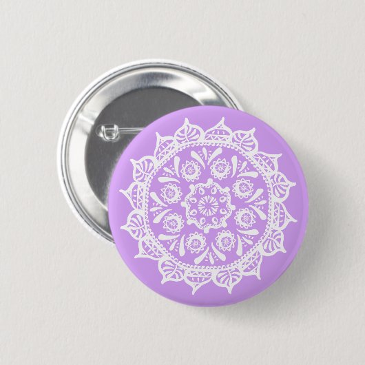 Lavender Mandala Button (Vorne & Hinten)