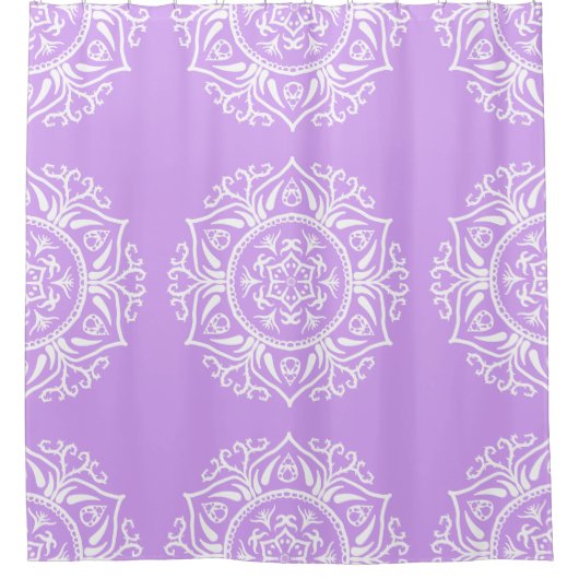 Lavender Mandala Duschvorhang (Vorderseite)