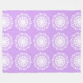 Lavender Mandala Fleecedecke (Vorderseite (Horizontal))