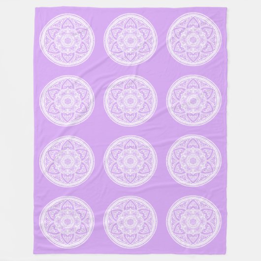 Lavender Mandala Fleecedecke (Vorderseite)