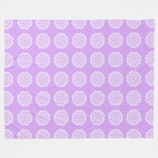 Lavender Mandala Fleecedecke (Vorderseite (Horizontal))