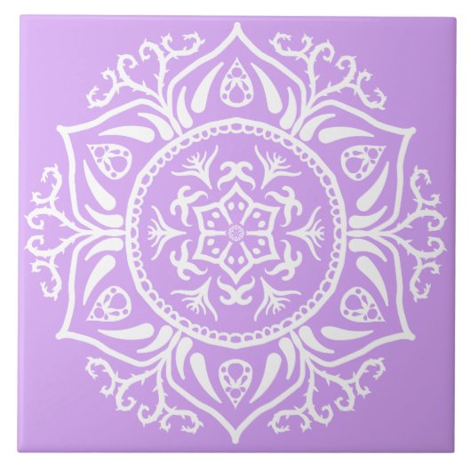 Lavender Mandala Fliese (Vorderseite)