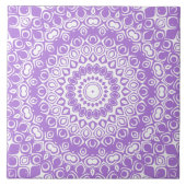 Lavender Mandala Geometric Pattern Fliese (Vorderseite)