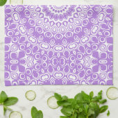 Lavender Mandala Geometric Pattern Geschirrtuch (Gefaltet)