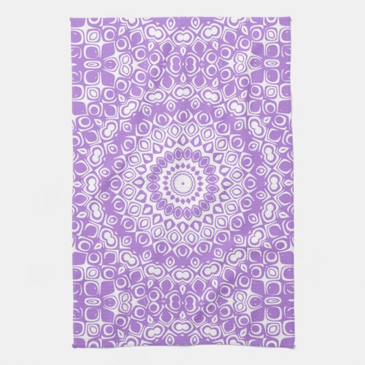 Lavender Mandala Geometric Pattern Geschirrtuch (Vertikal)