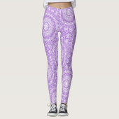 Lavender Mandala Geometric Pattern Leggings (Vorderseite)
