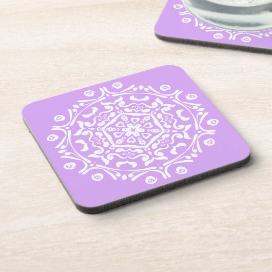 Lavender Mandala Getränkeuntersetzer (Linke Seite)