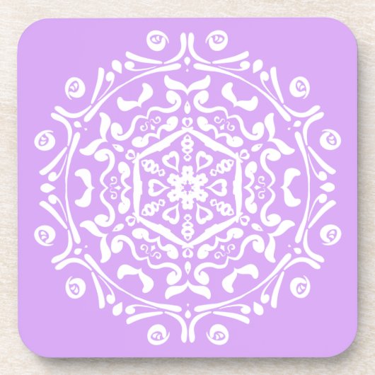 Lavender Mandala Getränkeuntersetzer (Vorderseite)