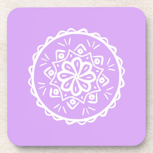 Lavender Mandala Getränkeuntersetzer (Vorderseite)