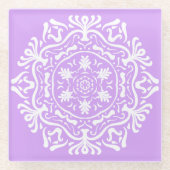 Lavender Mandala Glasuntersetzer (Vorderseite)