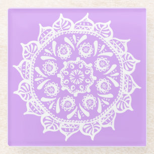 Lavender Mandala Glasuntersetzer